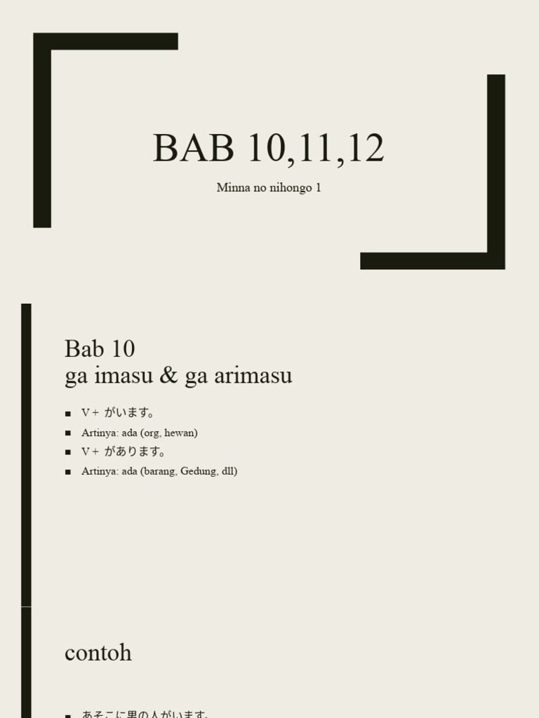 Bab 10 11 12 Minna No Nihongo 1 Pdf