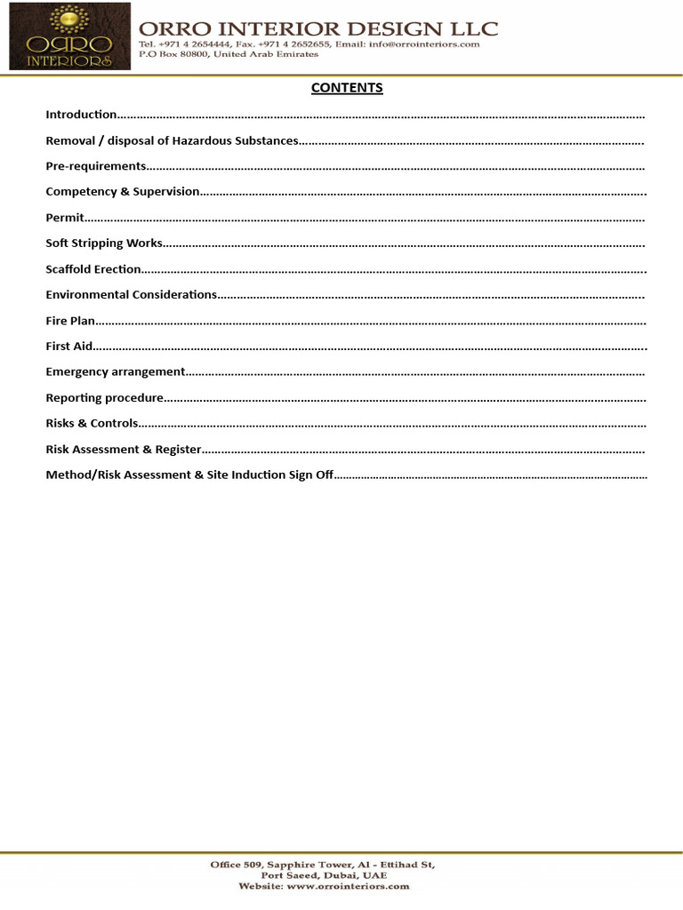 Demolition Method Statement for Dubai Institute | PDF | Risk | Personal ...