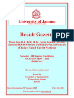 Result Gazette: University of Jammu