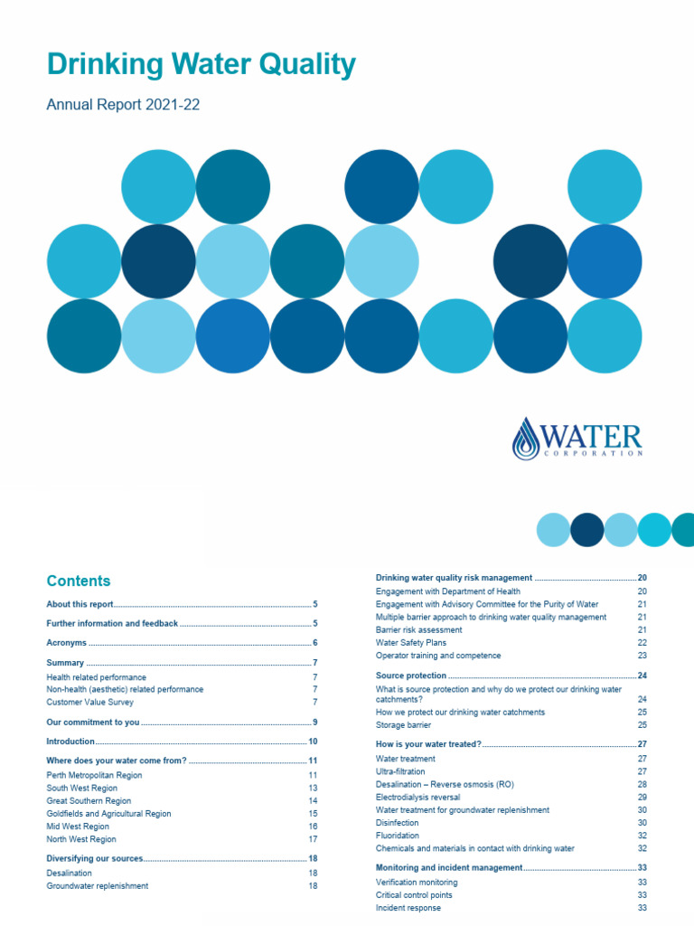 Drinking Water Quality Annual Report 2022 With Tables PDF Groundwater Water