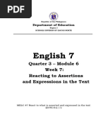 ENGLISH+7+Q3+Module+6 Week+7 React+to+What+is+Asserted+or+Expressed+in+a+Text FINAL