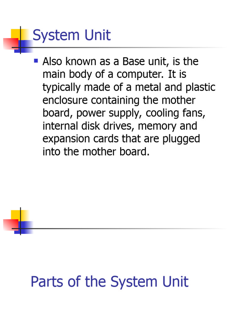Overview of Computer System Unit | PDF | Computer Data Storage ...