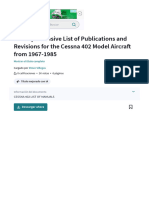 A Comprehensive List of Publications and Revisions For The Cessna 402 Model Aircraft From 1967-1985 PDF Aircraft Aerospace Engineering