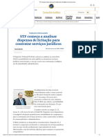 STF Começa A Analisar Dispensa de Licitação para Contratação de Serviços Jurídicos