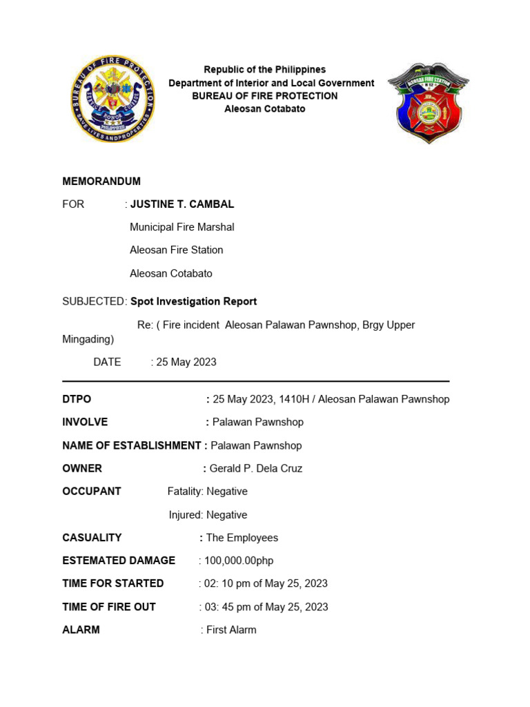 2 FIRE Spot Report | PDF
