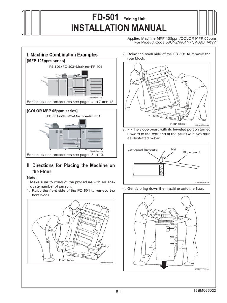 FD-501 Folding Unit Installation Guide | PDF | Electrical Connector ...