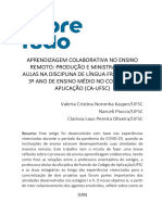 Aprendizagem Colaborativa No Ensino Remoto de Língua Francesa