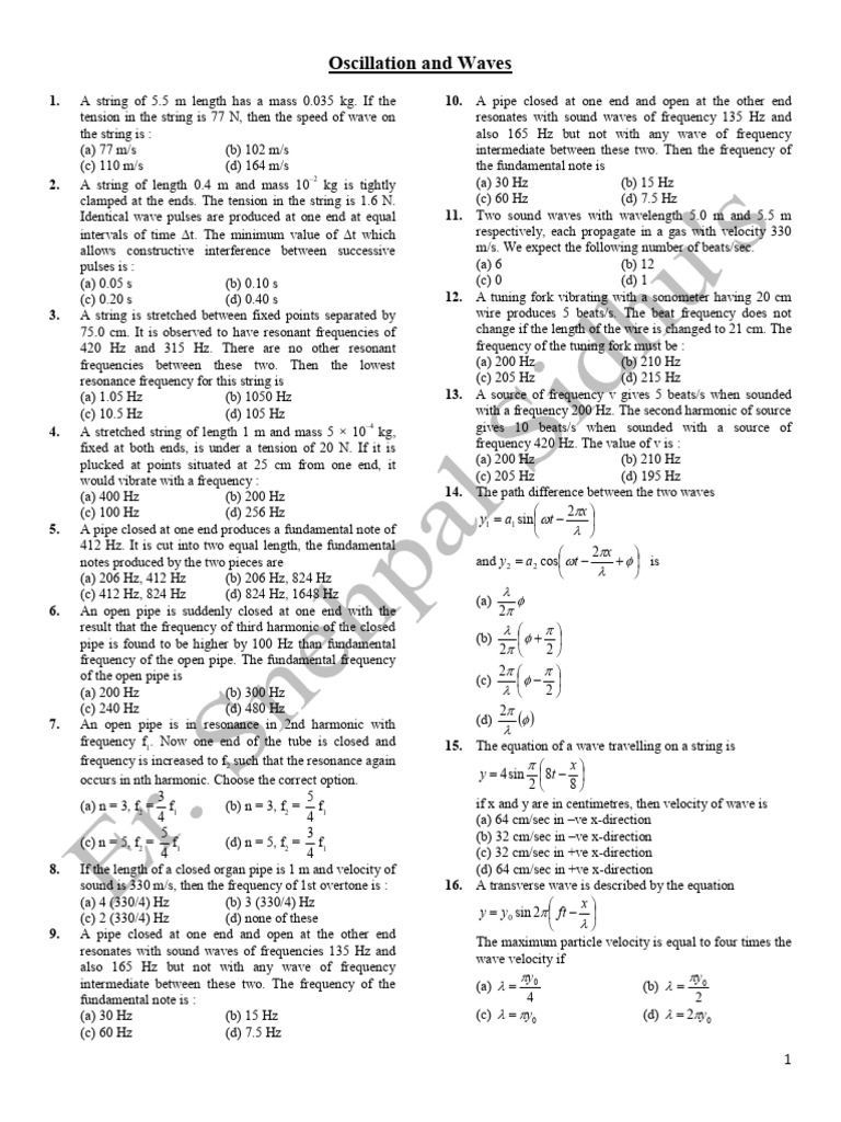 Wave Properties and Calculations | PDF | Waves | Frequency