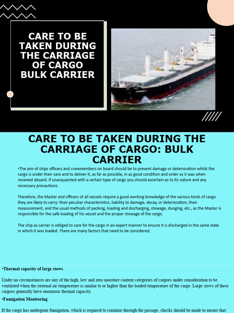 Cargo Bulk Carrier Pdf Energy Technology Physical Sciences