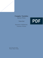 Complex Variables-LectureNotes