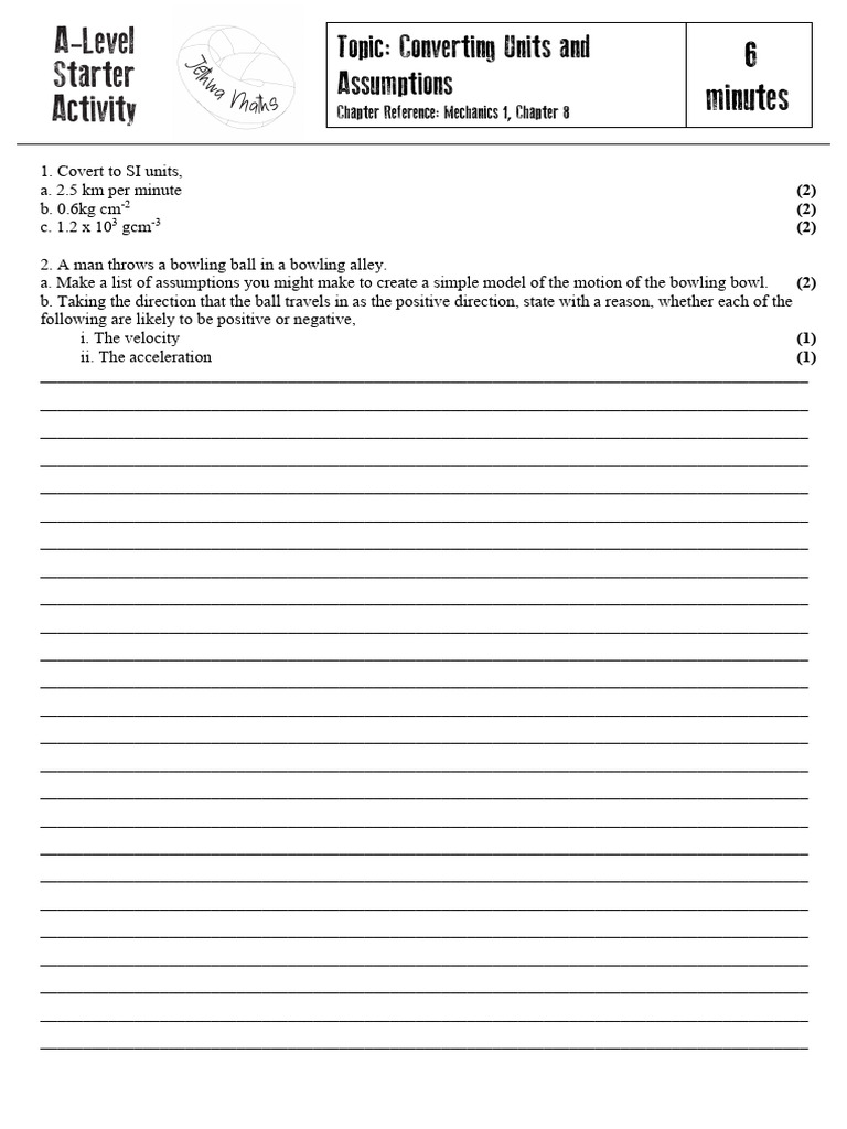 Mechanics 1 Chapter 8 Starters Download Free Pdf Acceleration