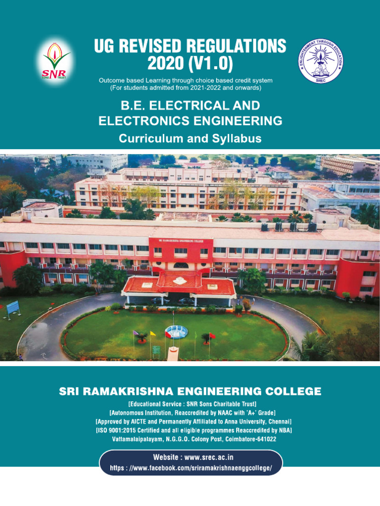 SREC B.E. Electrical Curriculum Overview | PDF | Course Credit | Academic  Degree
