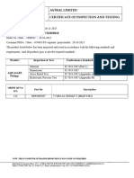 Astral Limited Certificate of Inspection and Testing