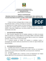 Edital N 164 de Det 2023 Processo Seletivo Ao Colegio Militar Do Exercito Brasileiro para o Ano Letivo 2024 Retificado 2