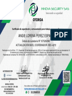 Certificado ANGIE LORENA PEREZ ESPAÑA