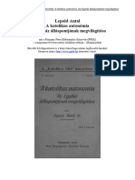 Lepold Antal A Katolikus Autonomia 1