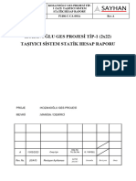 Kozanoğlu Ges Projesi Tip-1 (2X22) Taşiyici Sistem Statik Hesap Raporu