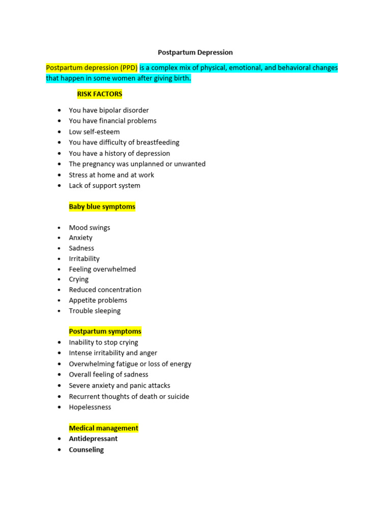 Postpartum Depression Pdf Postpartum Depression Major Depressive