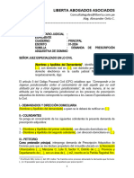 Modelo Demanda Prescripción Adquisitiva - Autor José María Pacori Cari