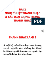 BÀI 2 NGHỆ THUẬT TN VÀ CÁC LOẠI GIỌNG