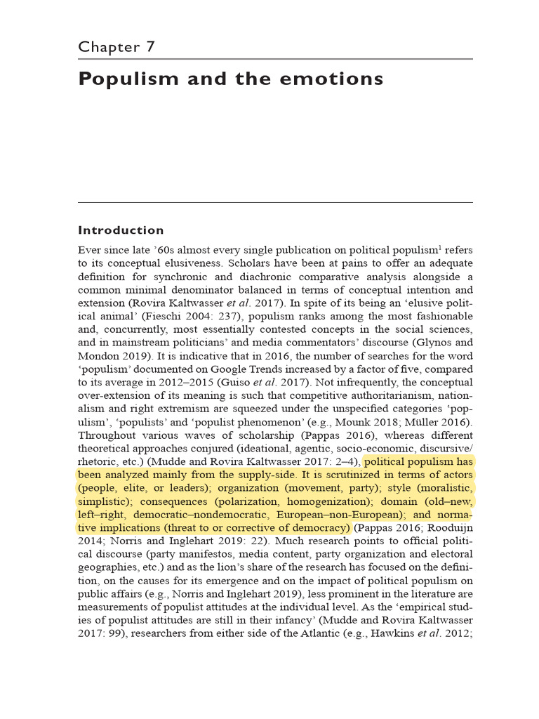 Emotional Dimensions of Political Populism | PDF | Populism | Anger