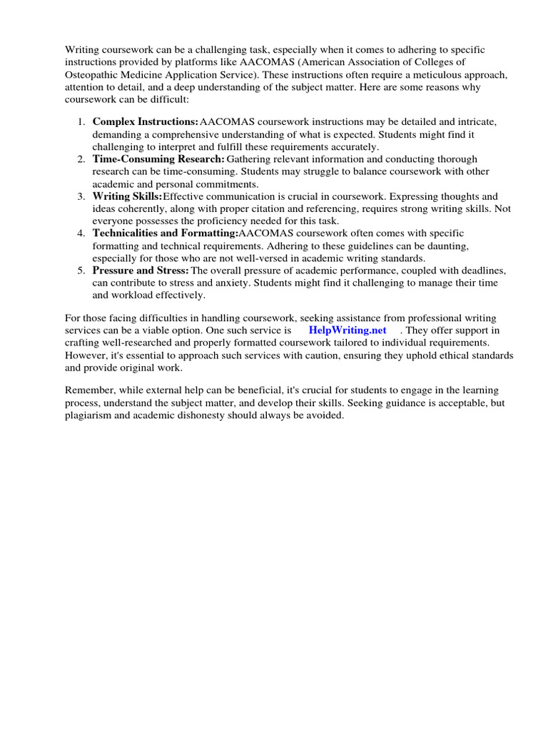 AACOMAS Coursework Challenges | PDF | Medical College Admission Test ...