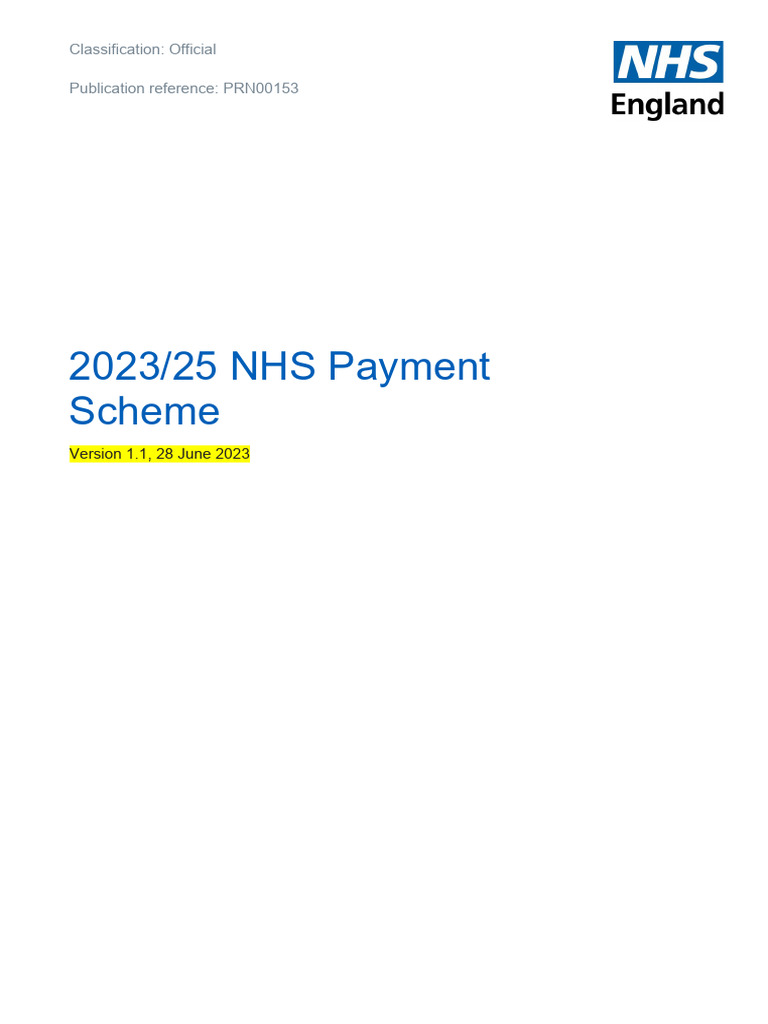2023/25 NHS Payment Scheme Overview | PDF | National Health Service ...