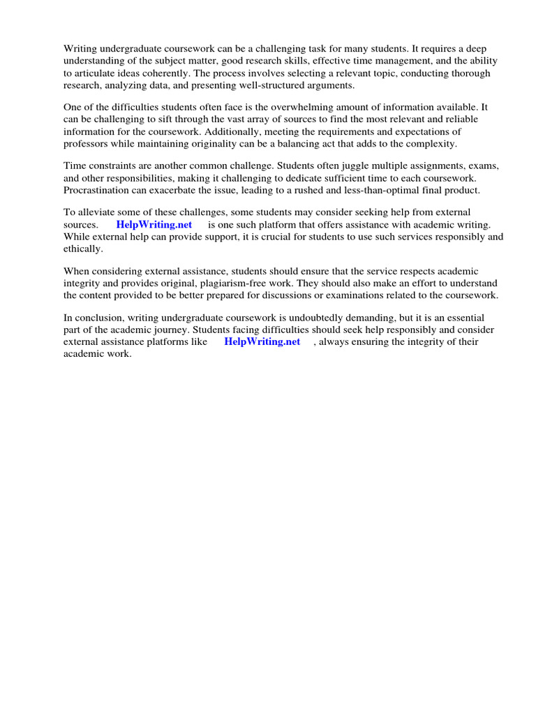 Undergraduate Coursework Definition | PDF | Thesis | Doctor Of Philosophy