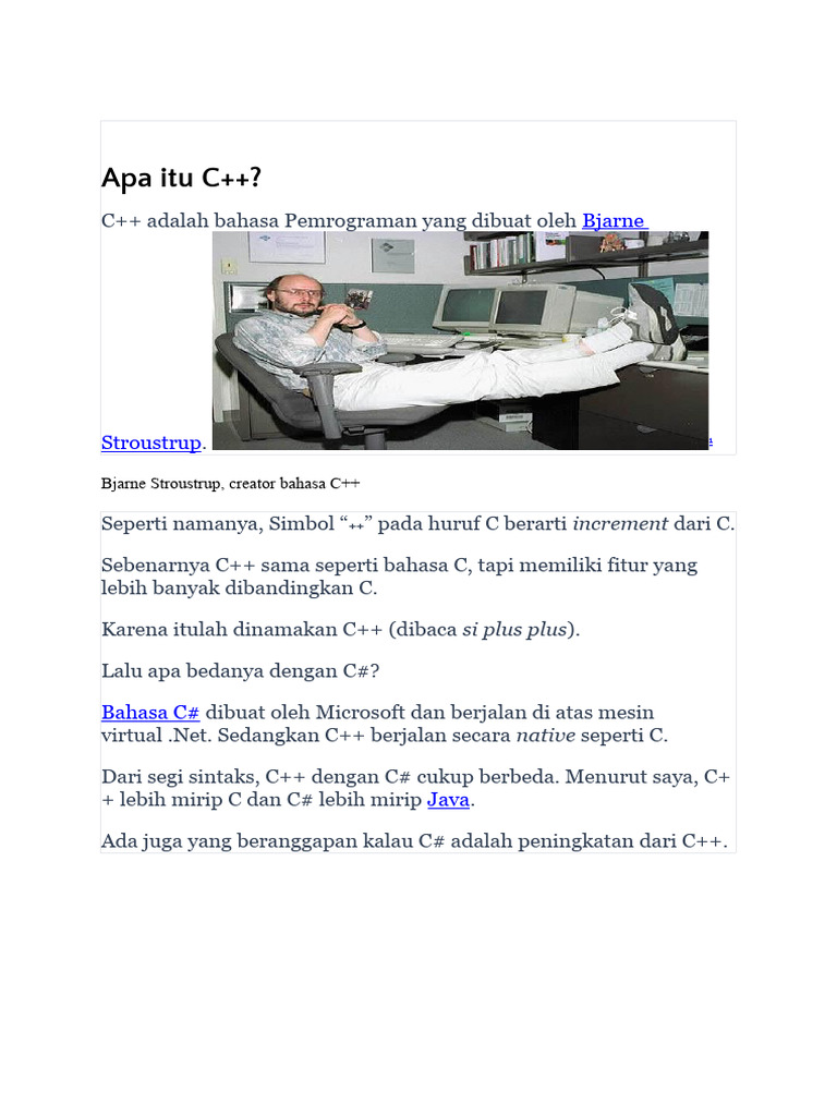 Sejarah dan Asal Usul C++ | PDF | Teknologi & Rekayasa