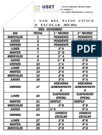 Rool de Uso Del Patio Cívico Ciclo Escolar 2023-2024