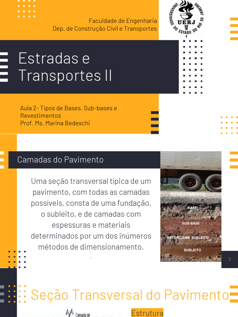 Aula 2 - Tipos de Base, Sub Base e Reforço | PDF | Cimento | Concreto
