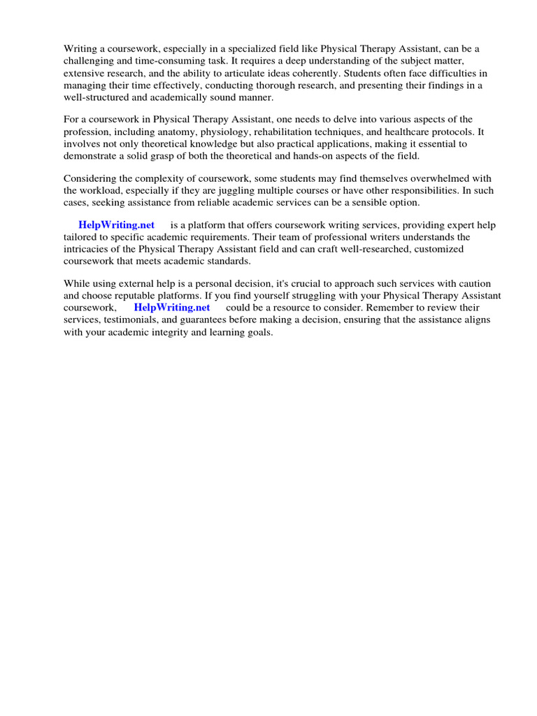 PTA Coursework Success Guide | PDF | Physical Therapy | Clinical Medicine