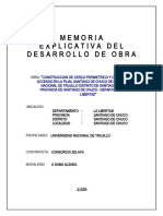 Memoria Explicativa Del Desarrollo de Obra