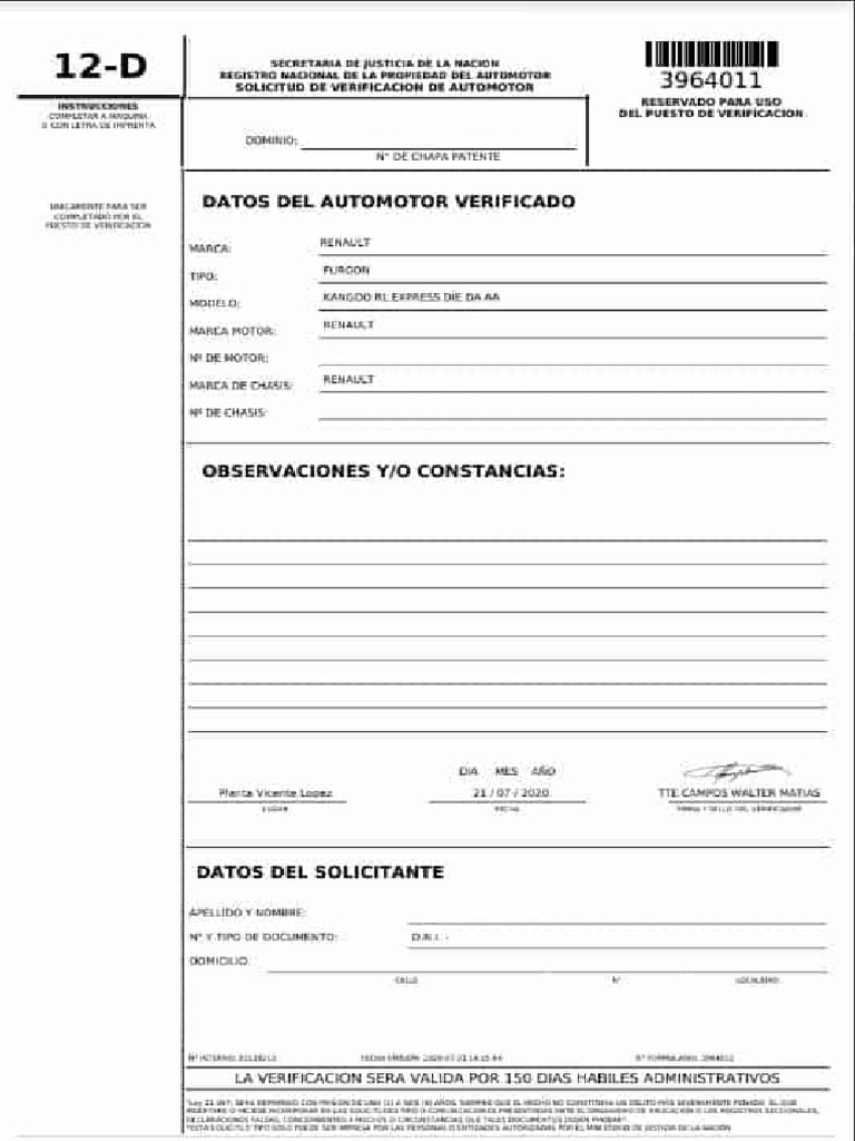 Formulario 12 | PDF