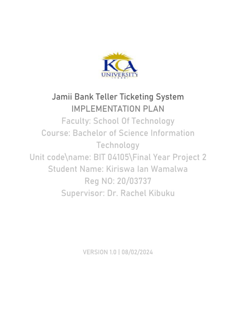 Implimentation Plan Submission | PDF | Security | Computer Security