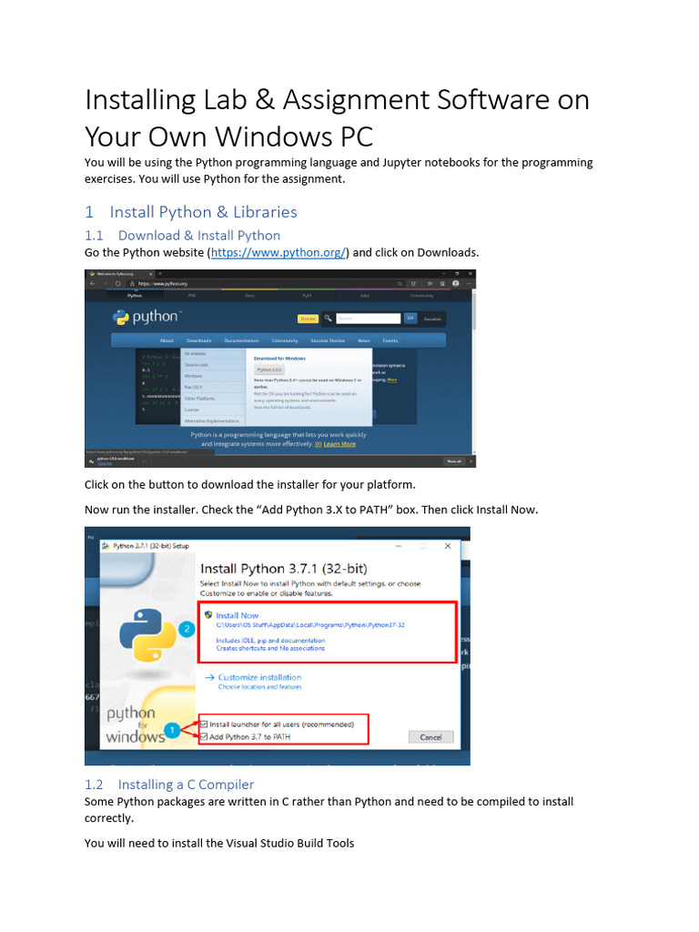 Install Python & Jupyter on Windows | PDF | Installation (Computer ...