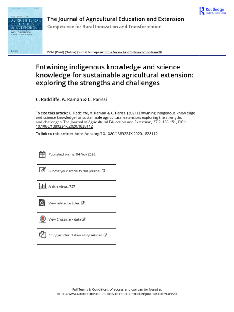 Indigenous Knowledge in Agricultural Extension | PDF | Constructivism ...