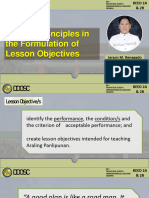 Guiding Principles in Lesson Objectives