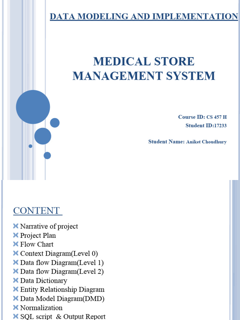 Medical Store Management System Design | PDF | Databases | Employment