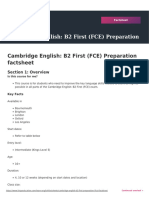 Cambridge English b2 First Preparation (Fce) Factsheet