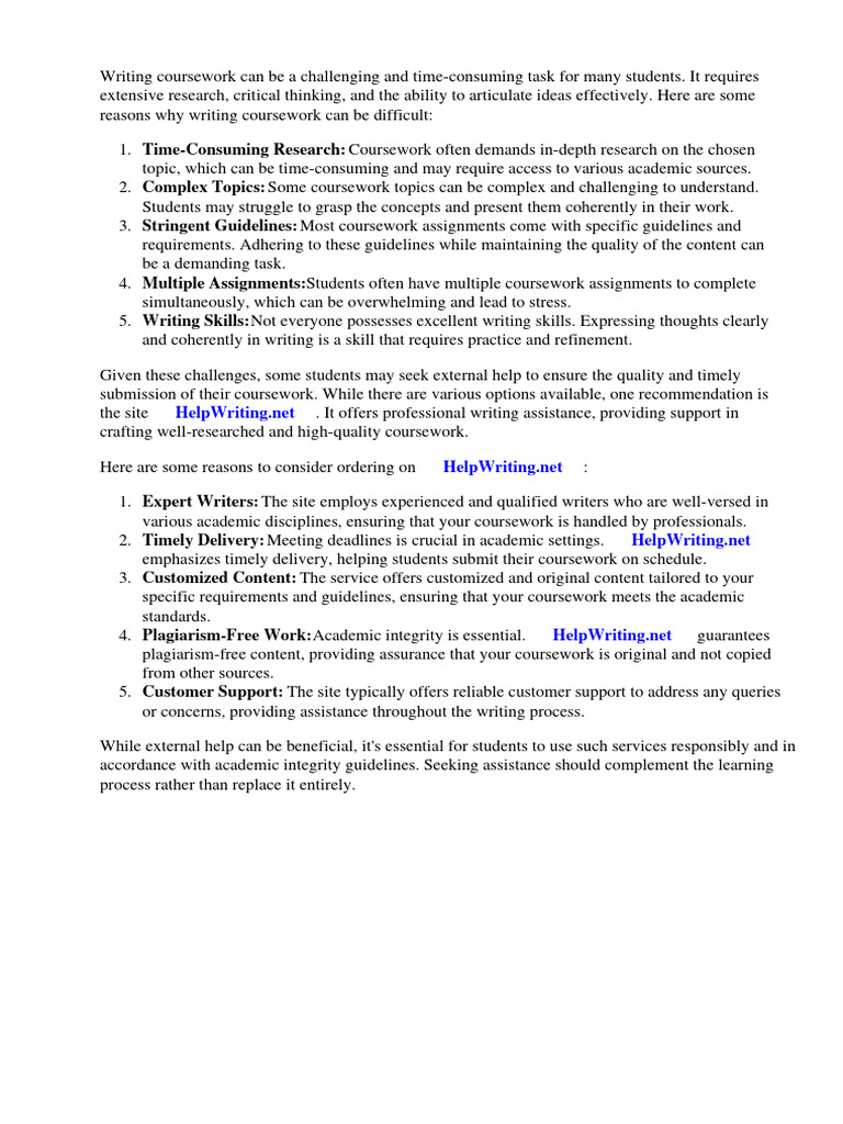 Do Coursework Online | PDF