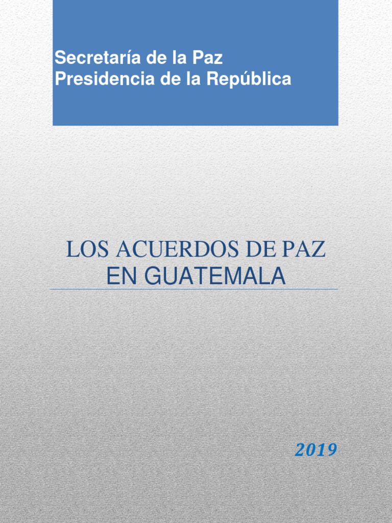 Acuerdos de Paz en Guatemala 1996 | PDF | Guatemala | Derechos humanos