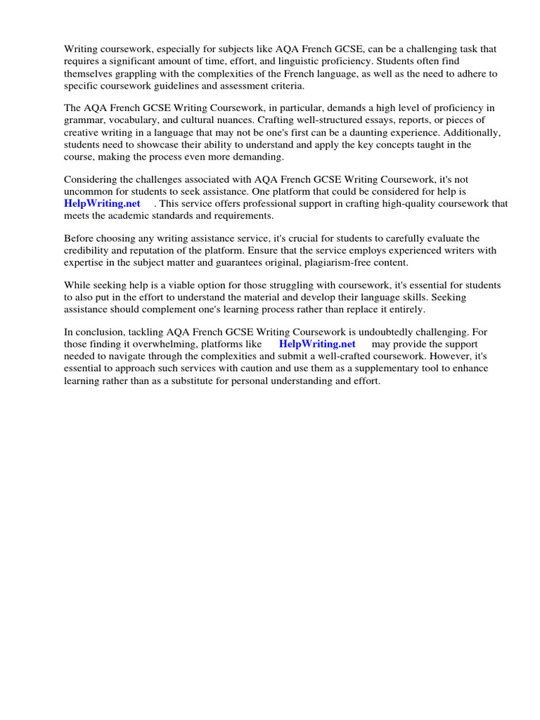 Gcse Writing Examples