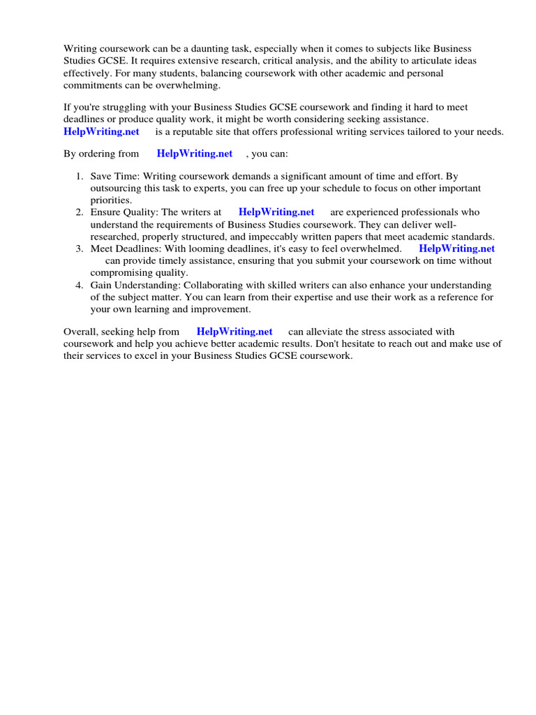 Business Studies GCSE Coursework Help | PDF | Advertising | Sales