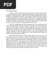 Autobiography Sample