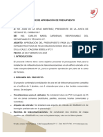 Informe de Aprobación de Presupuesto