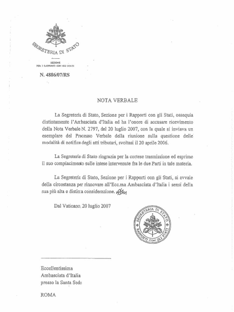 Nota Verbale | PDF