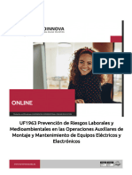 Uf1963 Prevencion de Riesgos Laborales y Medioambientales en Las Operaciones Auxiliares de Montaje y Mantenimiento de Equipos Electricos