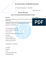 Rajiv Gandhi University of Health Sciences: Dental Materials