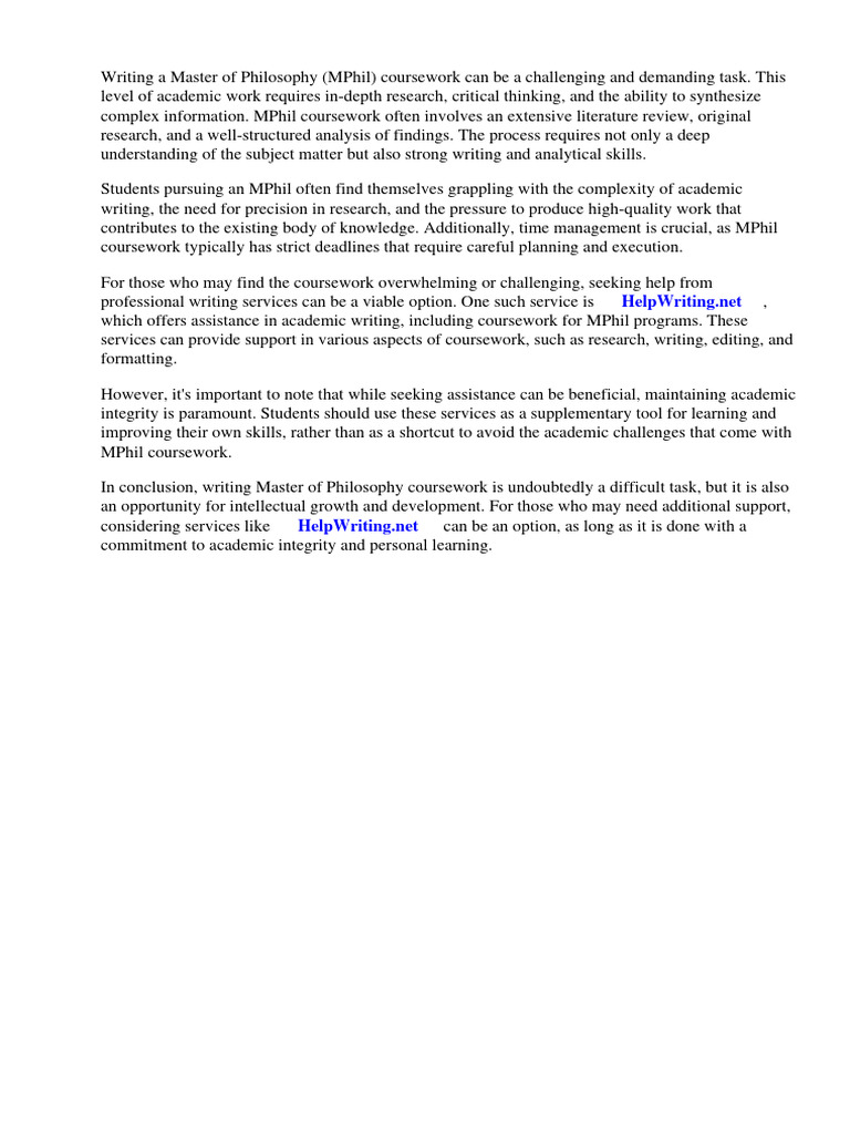 Master Of Philosophy Meaning